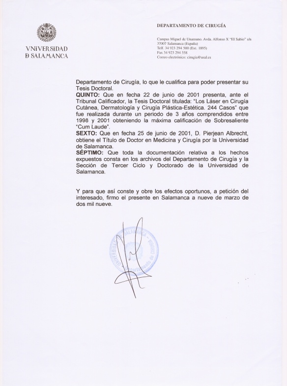 certificat de l'université de Salamanque 2 - Pierjean Albrecht